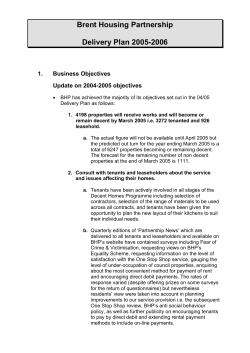 BHP Delivery Plan 2005 - 2006