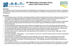 AET Mathematics - Lipson Vale Primary School