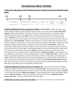The American West: Timeline
