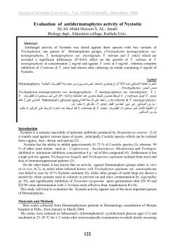 Evalution of antidermatophytes activity by Nystatin