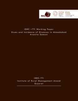 Slums and Incidence of Diseases in Ahmedabad