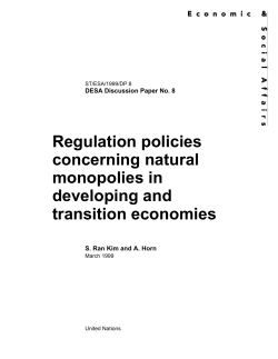 Regulation policies concerning natural monopolies in developing