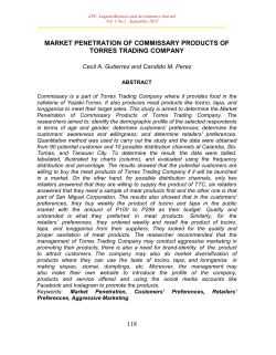 market penetration of commissary products of torres trading