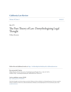 The Pure Theory of Law: Demythologizing Legal Thought