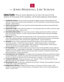 OBJECTIONS: There are various objections one can raise in the