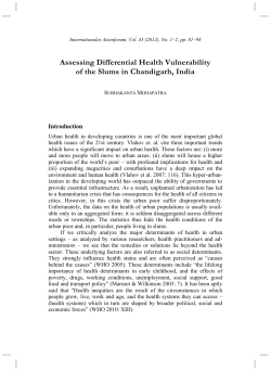 Assessing Differential Health Vulnerability of the Slums in
