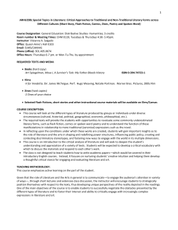 Critical Approaches to Traditional and Non