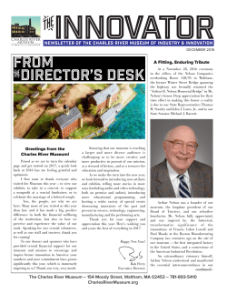 read the december 2016 issue - Charles River Museum of Industry