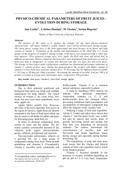 PHYSICO-CHEMICAL PARAMETERS OF FRUIT JUICES