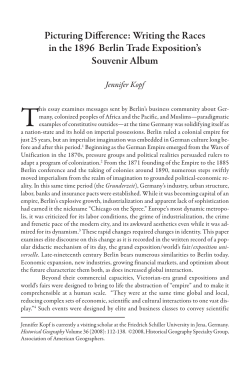 Picturing Difference: Writing the Races in the 1896 Berlin Trade