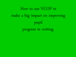 How to use VCOP to make a big impact on improving