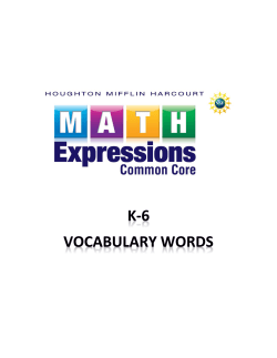 Math Expressions &copy;2013 Vocabulary Words
