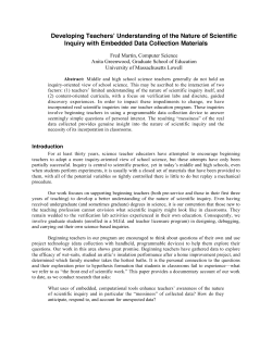 Developing Teachers` Understanding of the Nature of Scientific