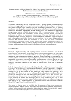 Sustained attention and hypovigilance: The effect of environmental