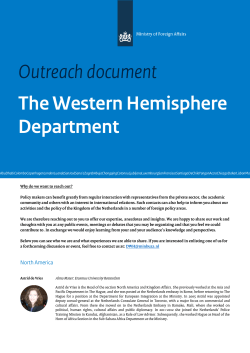 Outreach document The Western Hemisphere Department