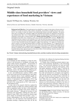 Middle-class household food providers` views and experiences of