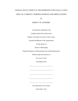 FEMALE MATE CHOICE IN THE DOMESTICATED GOAT (CAPRA