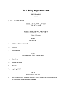 Food Safety Regulations 2009