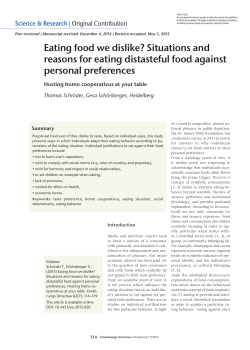 Eating food we dislike? Situations and reasons for eating distasteful