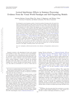 Lexical Interference Effects in Sentence Processing