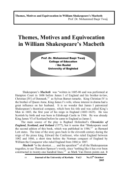 Themes, Motives and Equivocation in William Shakespeare`s Macbeth