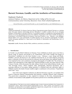 Barnett Newman, Gandhi, and the Aesthetics of Nonviolence