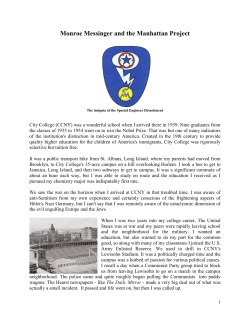 Monroe Messinger and the Manhattan Project