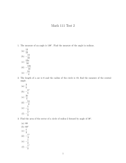 Math 111 Test 2 - BYU Math Department