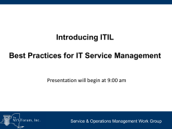 Introducing ITIL Best Practices for IT Service Management