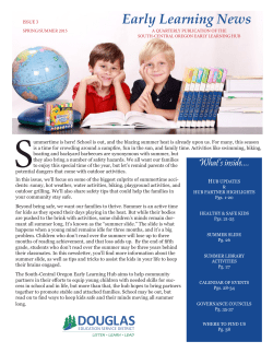 Early Learning News SPRING/SUMMER 2015