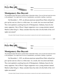Montgomery Bus Boycott Montgomery Bus Boycott