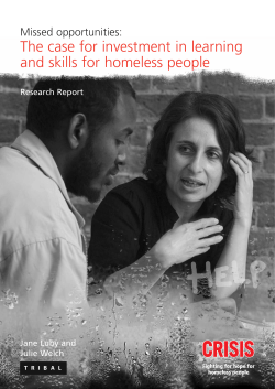 The case for investment in learning and skills for homeless people