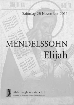 Elijah - Aldeburgh Music Club