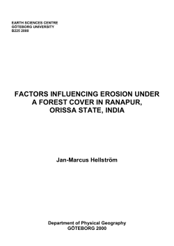 factors influencing erosion under a forest cover in ranapur, orissa
