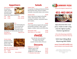 MENU - Linwood Pizza