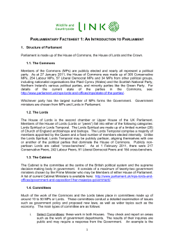 1 PARLIAMENTARY FACTSHEET 1 - Wildlife and Countryside Link
