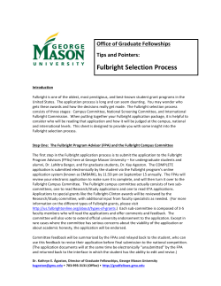 Fulbright Selection Process - George Mason Graduate Fellowships