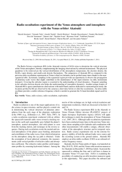 Radio occultation experiment of the Venus atmosphere and