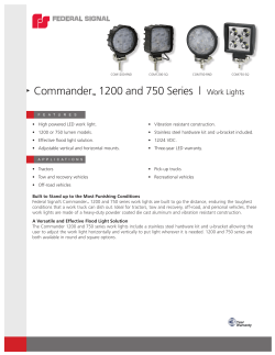 Commander&trade; 1200 and 750 Series l Work Lights