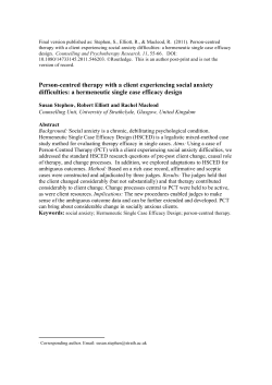 Person-centred therapy with a client experiencing social anxiety