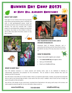 Summer Day Camp 2017! - Hunt Hill Audubon Sanctuary