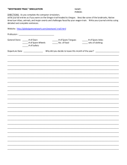 Oregon Trail Computer Simulation Assignment