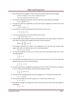 1.Ratio and Proportion Question Bank