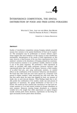 interference competition, the spatial distribution of food and free