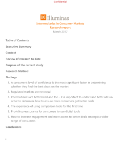 Intermediaries in Consumer Markets Research report March 2017