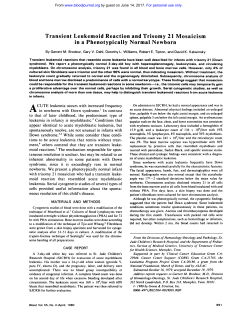 Transient Leukemoid Reaction and Trisomy 21