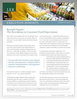 Beyond Organic: The Revolution in Consumer Food Expectations