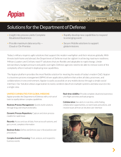 Solutions for the Department of Defense