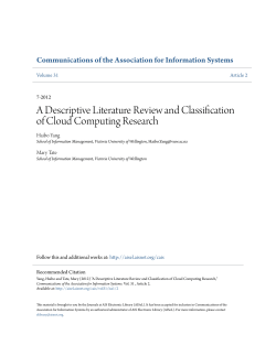 A Descriptive Literature Review and Classification of Cloud