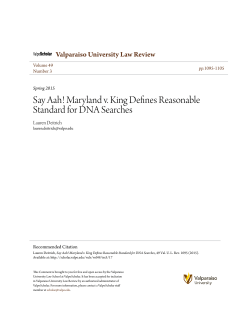 Maryland v. King Defines Reasonable Standard for